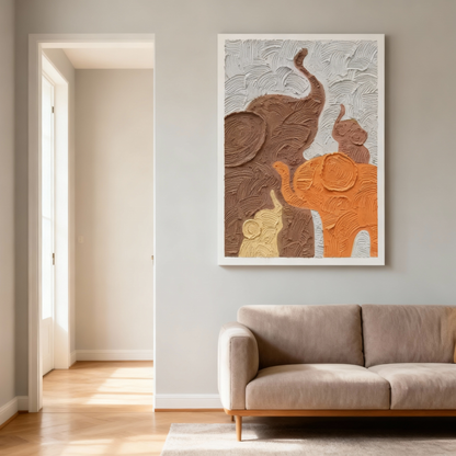 Textured oil painting, animal-themed art painting, wall decoration painting for home decor, artistic and tasteful warm home