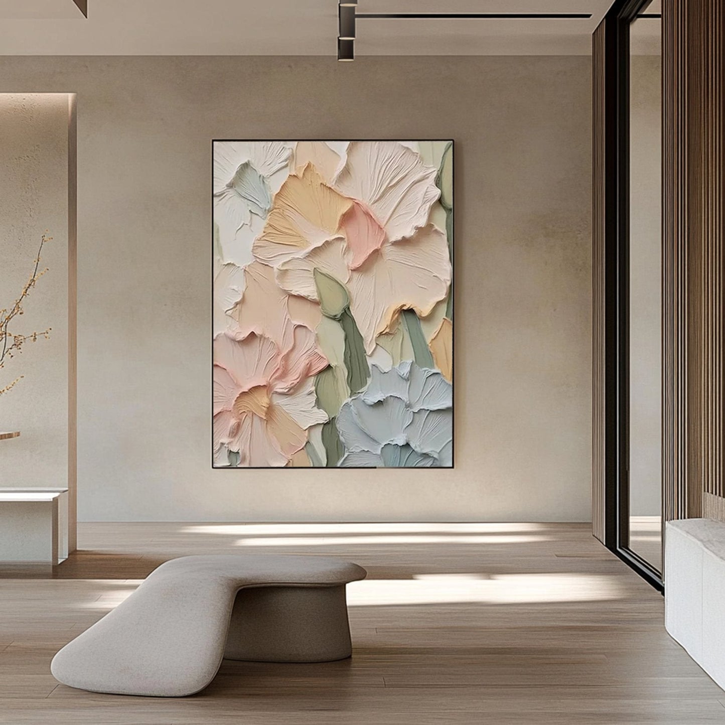 Textured Oil Painting | Floral Wall Art for Home Décor