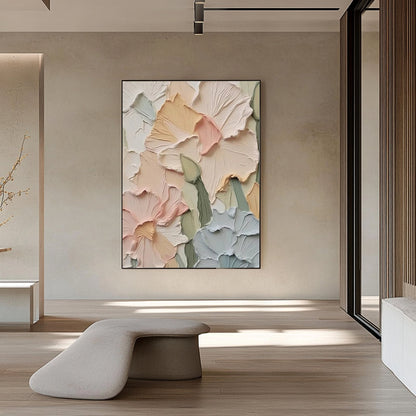 Textured Oil Painting | Floral Wall Art for Home Décor