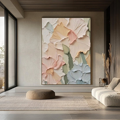 Textured Oil Painting | Floral Wall Art for Home Décor